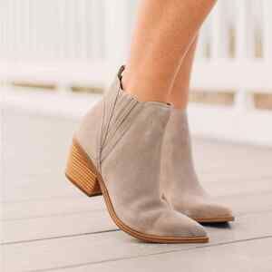 Marc Fisher Light Grey Teona Pointy Toe Suede Chelsea Bootie NEW Size 10